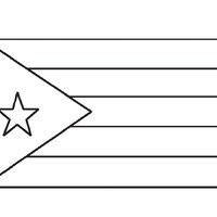Desenho da bandeira de Cuba para colorir