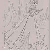 Desenho de Elsa trazendo o gelo eterno a Arendel para colorir