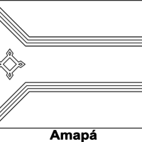 Desenho da bandeira do Amapá para colorir