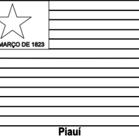 Desenho da bandeira do Piauí para colorir