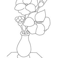 Desenho de Jarra pequena de flores para colorir