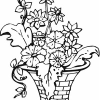 Desenho de Vaso de palha para colorir