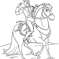Desenho de Hans montando a cavalo para colorir