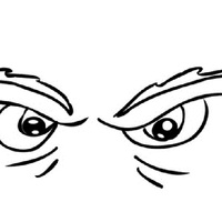 Desenho de Olhos bravos para colorir