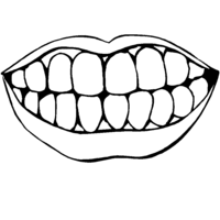 Desenho de Boca e dentes para colorir