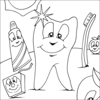 Desenho de Dente brilhando para colorir