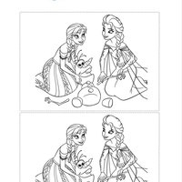 Desenho de Jogo dos 7 erros da Frozen para colorir