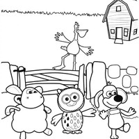 Desenho de Timmy e seus amigos na fazenda para colorir