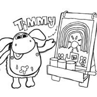 Desenho de Timmy pintando um quadro para colorir