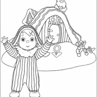 Desenho de Andy Pandy e ursinho Teddy para colorir
