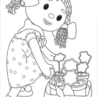 Desenho de Looby Loo, amiga de Andy Pandy para colorir