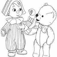Desenho de Teddy e Andy Pandy se divertindo para colorir