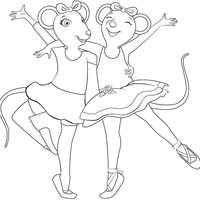 Desenho de Angelina Ballerina e Alice para colorir