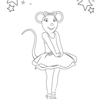 Desenho de Angelina Ballerina graciosa para colorir