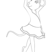 Desenho de Angelina Ballerina elegante para colorir