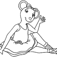 Desenho de Angelina Ballerina sentada para colorir