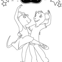 Desenho de Angelina Ballerina e Marco para colorir