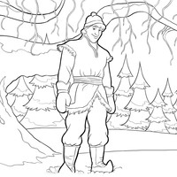 Desenho de Kristoff na neve para colorir