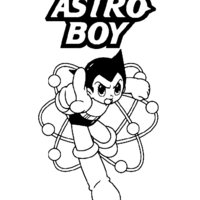 Desenho de Astro Boy, herói intergalático para colorir