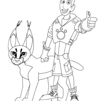 Desenho de Martin Kratts e seu amigo cachorro para colorir