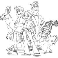 Desenho de Amigos das Aventuras com os Kratts para colorir