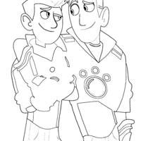 Desenho de Martin e Chris Kratts para colorir