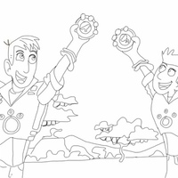 Desenho de Irmãos Kratts para colorir