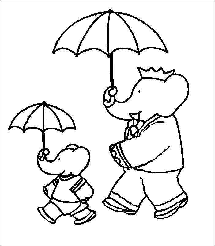 Babar e filho na chuva