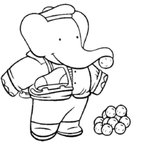 Desenho de Elefante Babar para colorir