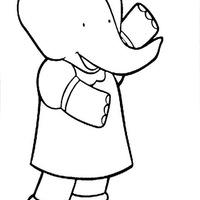 Desenho de Filha de Babar para colorir