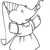 Desenho de Mulher do Babar para colorir