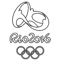 Desenho de Logo dos jogos olímpicos Rio 2016 para colorir