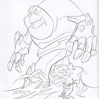 Desenho de Marshmallow atacando Olaf para colorir