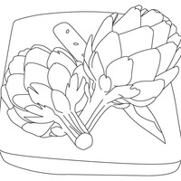 Desenho de Alcachofas na tábua para colorir