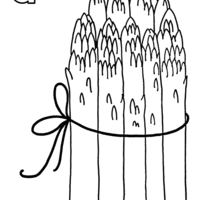 Desenho de Letra a de aspargos para colorir