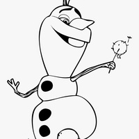 Desenho de Olaf com cabecinha de vovó para colorir