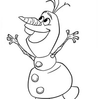 Desenho de Olaf correndo de felicidade para colorir
