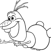 Desenho de Olaf correndo para colorir