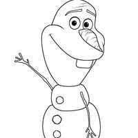 Desenho de Olaf cumprimentando amigos para colorir