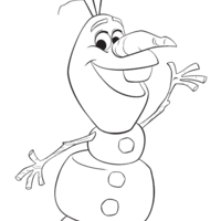 Desenho de Olaf dando tchau para colorir