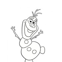 Desenho de Olaf saltando de felicidade para colorir