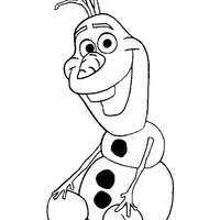 Desenho de Olaf sentado para colorir