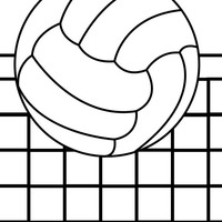Desenho de Bola e rede de vôlei para colorir