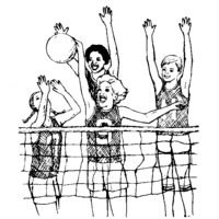 Desenho de Equipe de vôlei para colorir