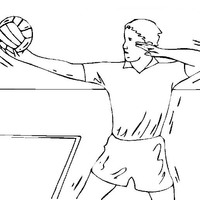 Desenho de Jogador de voleibol sacando bola para colorir