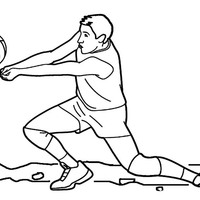 Desenho de Jogador profissional de vôlei para colorir