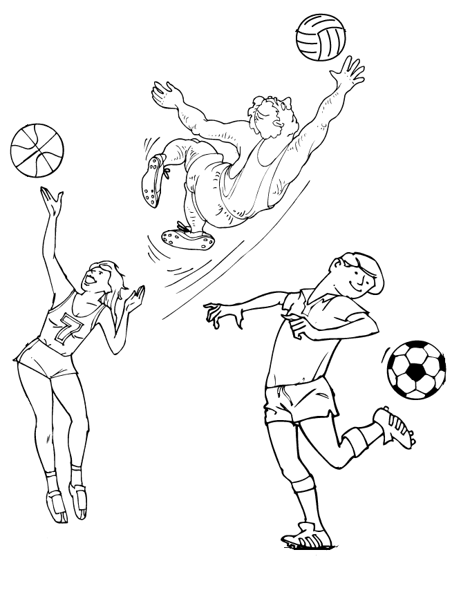 Desenho de Jogadores de vôlei olímpico para colorir