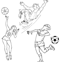 Desenho de Jogadores de vôlei olímpico para colorir