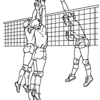 Desenho de Jogadores de vôlei para colorir