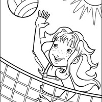 Desenho de Menina jogando vôlei para colorir